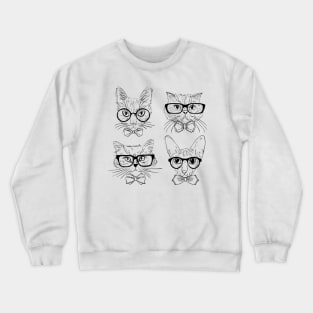 Cat Hipster Crewneck Sweatshirt